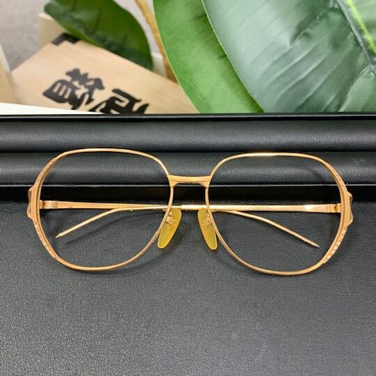 画像8377：K18　金縁眼鏡